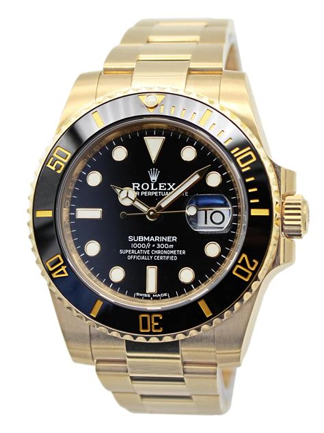 rolex submariner yellow gold replica|black rolex submariner for sale.